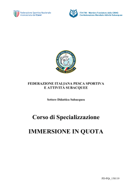 Corso di Specializzazione Immersione in Quota (PQt)