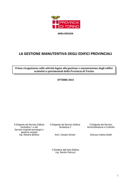 La relazione sulla gestione della manutenzione negli edifici provinciali