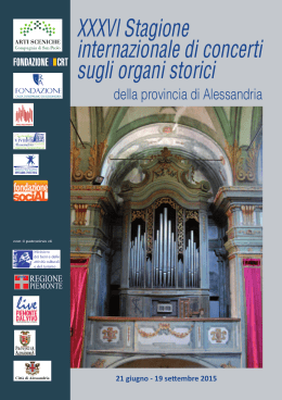 XXXVI Stagione internazionale di concerti sugli organi storici