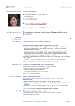 Scarica Curriculum - Dr.ssa Cristina Menichelli
