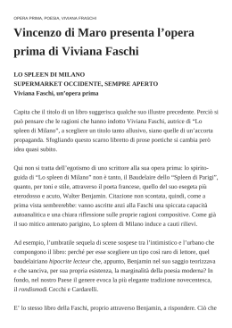 Vincenzo di Maro presenta l`opera prima di Viviana Faschi LO