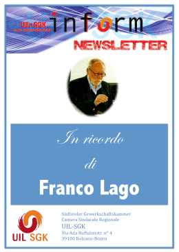 Libretto - in ricordo Franco Lago