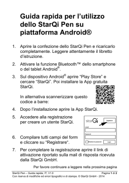 Guida rapida per l`utilizzo dello StarQi Pen su piattaforma Android®