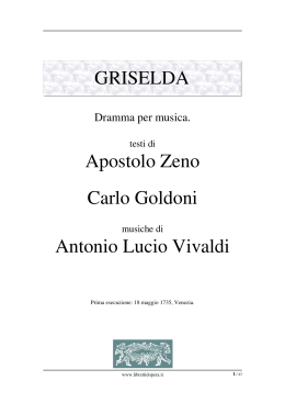 Griselda - Libretti d`opera italiani