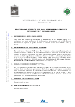 R REGISTRO ITALIANO ALFA ROMEO (R.I.A.R.) International Club