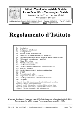 regolamento di istituto - Home Page ITIS "L. da Vinci"