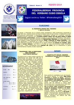Notiziario Federalberghi VCO n. 08-2014