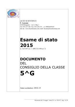 Esame di stato 2015 - Liceo Scientifico Statale "Filippo Lussana"