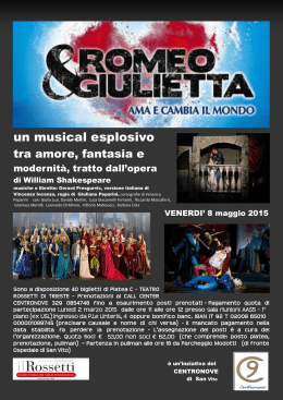 8 maggio 2015 - Musical al Rossetti "Giulietta e Romeo"
