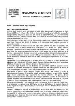 regolamento di istituto - Istituto Superiore Don Lorenzo Milani