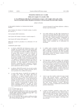POSIZIONE COMUNE (CE) N. 21/2006 definita dal Consiglio il 14
