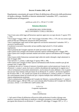 Decreto 19 ottobre 2001, n - Università degli Studi di Foggia