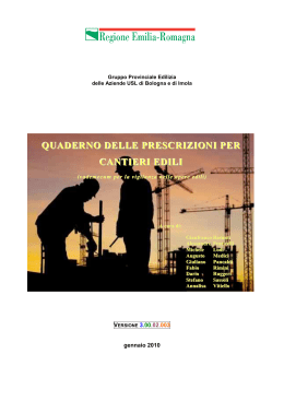 Quaderno delle prescrizioni per cantieri edili