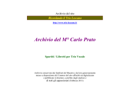 Archivio del M° Carlo Prato - Ricordando il Trio Lescano