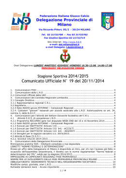 Comunicato ufficiale N. 19 - polisportiva d. accademia settimo