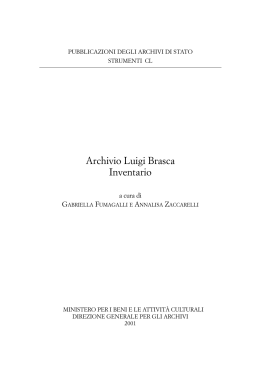 Archivio Luigi Brasca. Inventario