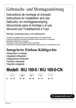 Gebrauchs- und Montageanleitung Modell: IKU 169-0 / IKU 169-0-CN