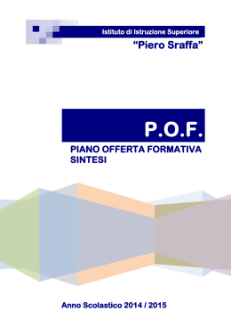 Sintesi POF 2014-15 - IIS "Piero Sraffa" Brescia