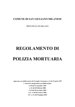 regolamento di polizia mortuaria - Comune di San Giuliano Milanese