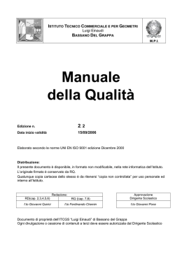 Manuale della Qualità - "L. Einaudi" Bassano del Grappa