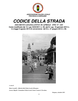 codice della strada - Polizia Locale Bergamo e Lecco