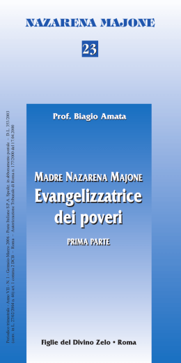 M.Nazarena Majone. Evangelizzatrice dei poveri