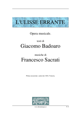 L`Ulisse errante - Libretti d`opera italiani