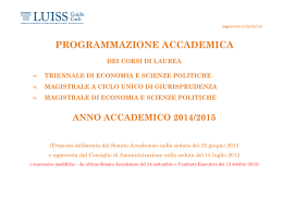 Programmazione accademica aa 2014-2015