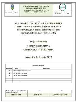 ALLEGATO TECNICO AL REPORT GHG