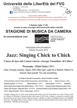 Jazz: Singing Chick to Chick - Università delle LiberEtà FVG