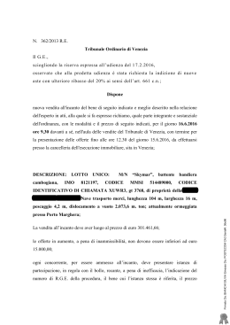 N. 362/2013 RE Tribunale Ordinario di Venezia Il GE