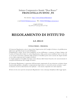 Regolamento d`Istituto - Istituto Comprensivo Don Bosco
