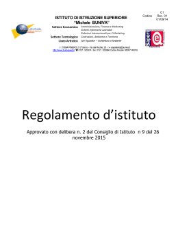 REGOLAMENTO d`ISTITUTO - IIS "M. BUNIVA" Pinerolo
