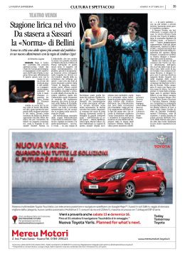 Stagione lirica nel vivo Da stasera a Sassari la «Norma» di Bellini