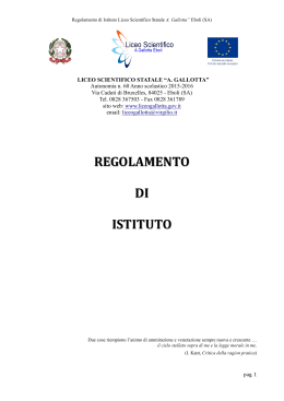 Nuovo Regolamento - Liceo Scientifico A. Gallotta