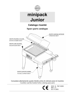 minipack Junior Catalogo ricambi Spare parts catalogue