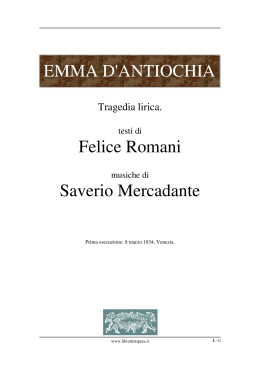 Emma d`Antiochia - Libretti d`opera italiani