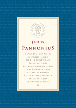 Pannonius Poetry Prize Janus Pannonius Poetry Prize Janus