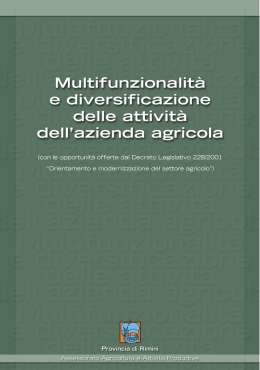 Multifunzionalità e diversificazione delle attività dell`azienda agricola