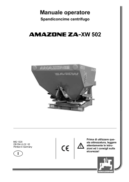Page 1 Manuale operatore Spandiconcime centrifugo AMAZONE ZA