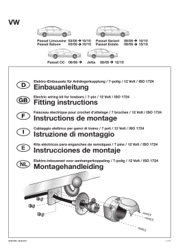 VW Einbauanleitung Fitting instructions Instructions