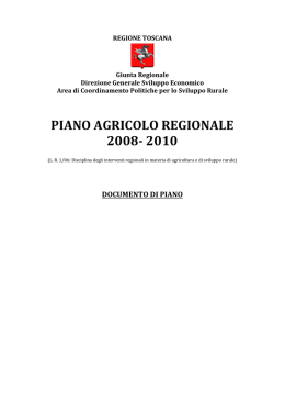 piano agricolo regionale 2008- 2010