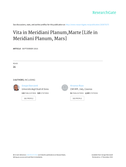 Vita in Meridiani Planum,Marte [Life in Meridiani Planum, Mars]