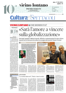 Messaggero Veneto – VICINO/LONTANO >> CHE MONDO FA?