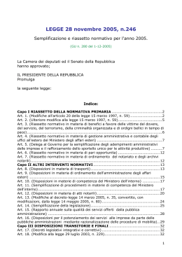 LEGGE 28 novembre 2005, n.246 - Università degli Studi di Trento