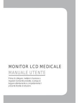 MONITOR LCD MEDICALE MANUALE UTENTE