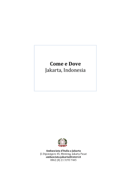 Come e Dove - Ambasciata d`Italia a Jakarta