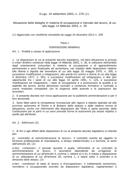 artt. 33 e 34 del dlgs. 10 settembre 2003, n. 276