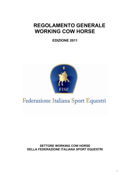 regolamento generale working cow horse