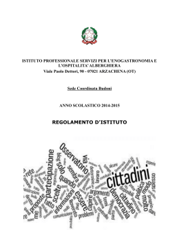 Regolamento Istituto Budoni - Istituto Alberghiero `Costa Smeralda`